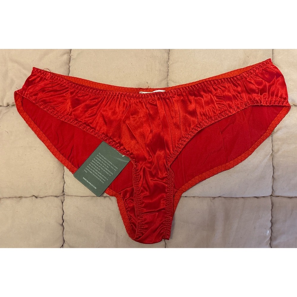 NEW‎ SilkSilky 100% Mulberry Silk Panties Red Bikini Brief Size M
